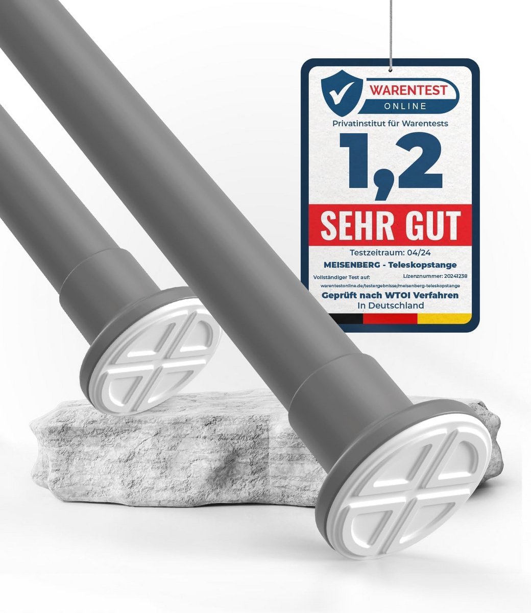Verstelbare Douchegordijnroede zonder Boren 50-80 cm - Matt Zwart Tension Rod voor Zware Gordijnen