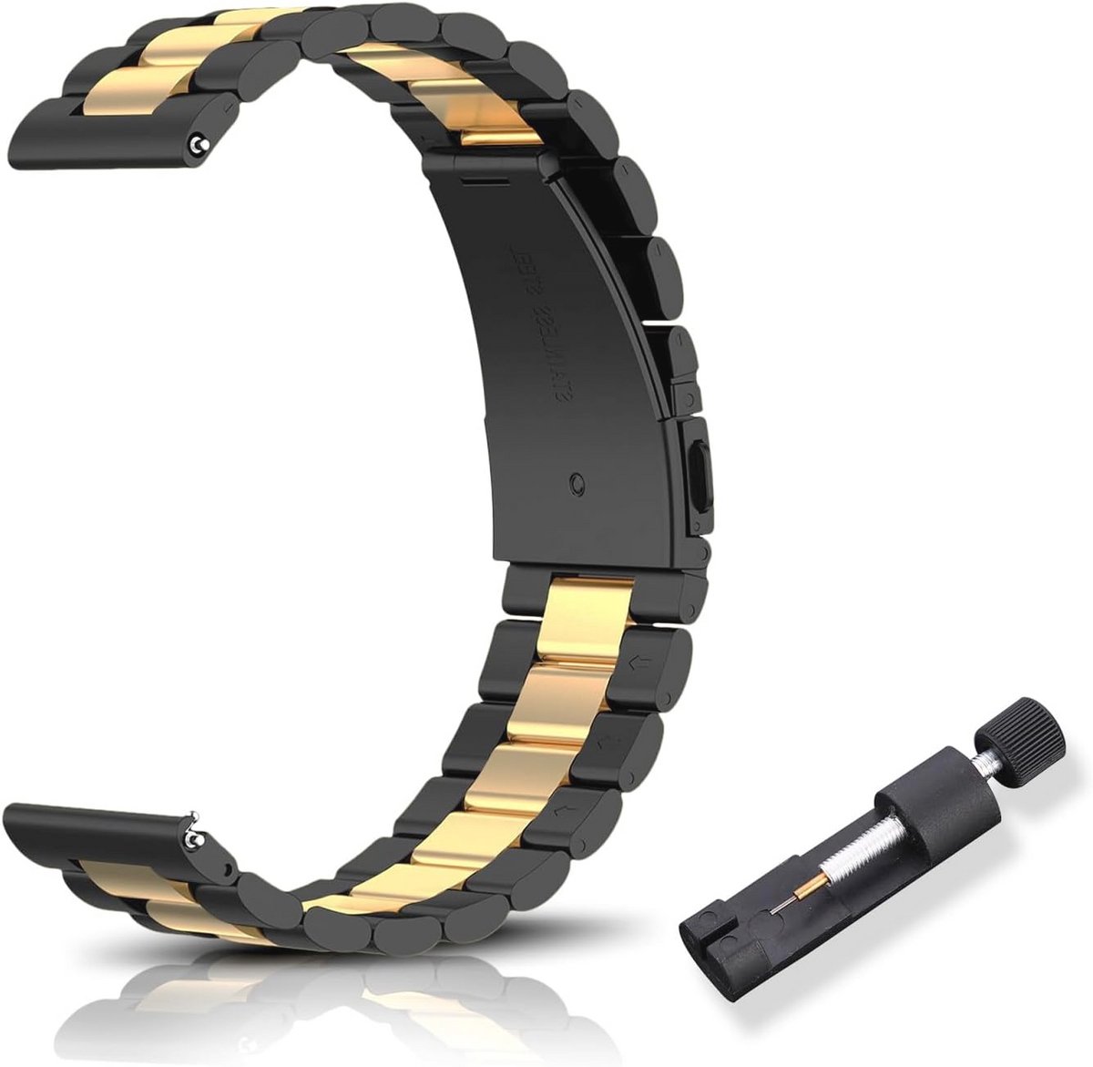 Metaal Horlogeband voor 16mm, 18mm, 20mm, 22mm - Snelle Ontgrendeling en Gepolijst RVS Vervangband voor Heren en Dames