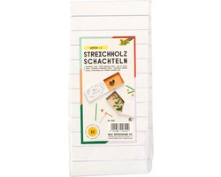 Grote witte luciferdoosjes, blanco, 12 stuks