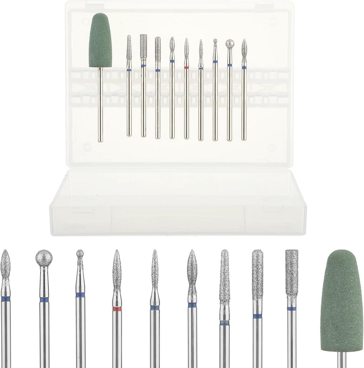 10 Stuks Nagelboren voor Manicure en Pedicure - Professionele Nagelvijl Accessoires