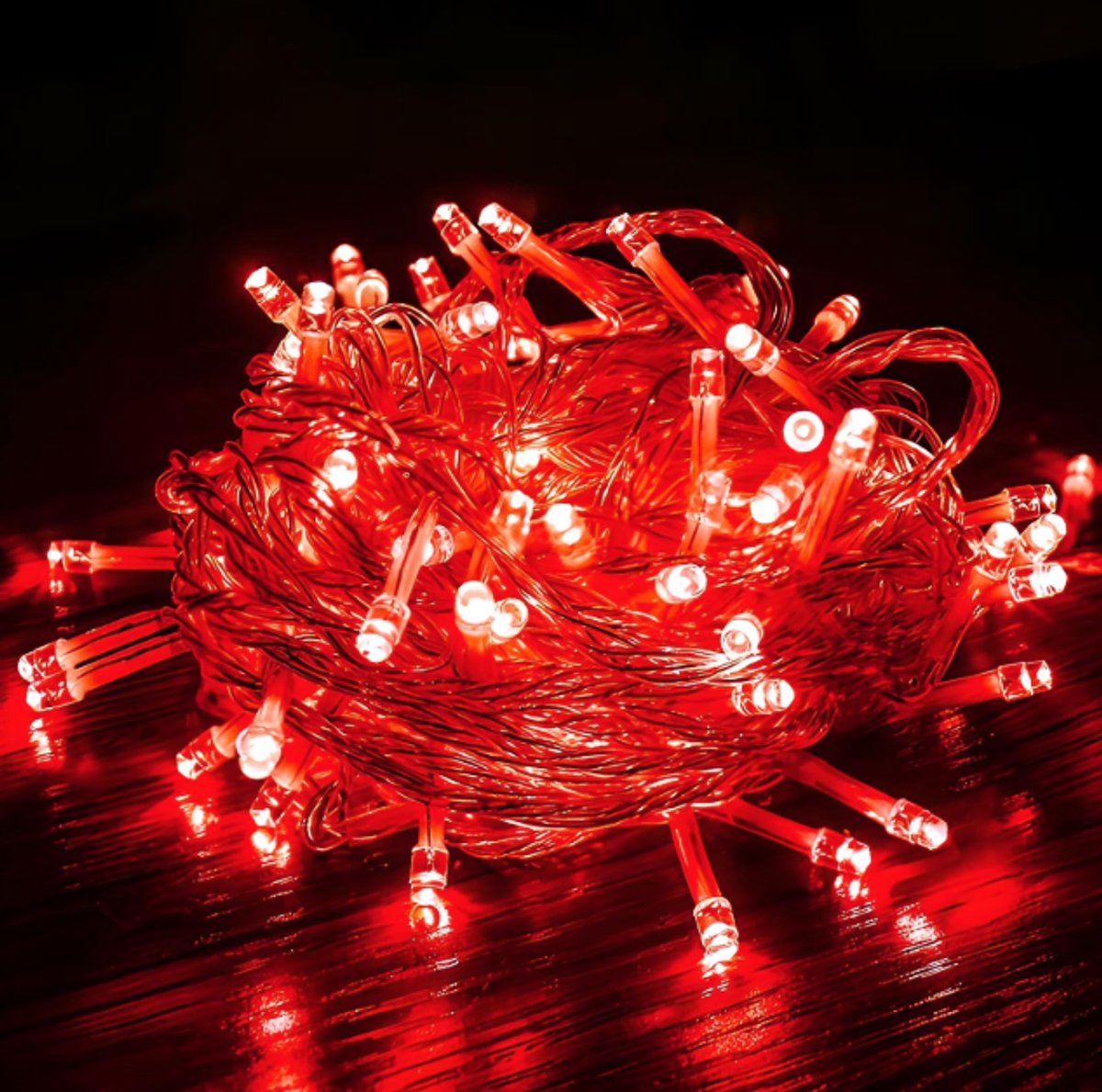 Lichtsnoer 100 LED Rood • LED • 10 Meter • Sfeerverlichting • Kerstlampje • Kerstverlichting • Kerstlampjes • Kerst LED • Kerst • Strip Kerst 20 LED's • Kerst