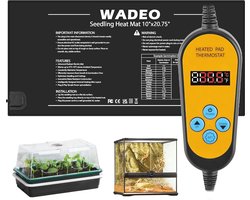 Verwarmingsmat voor Planten en Zaailingen met Thermostaat 5°C tot 45°C | Waterdichte Warmtemat voor Kieming en Terrarium