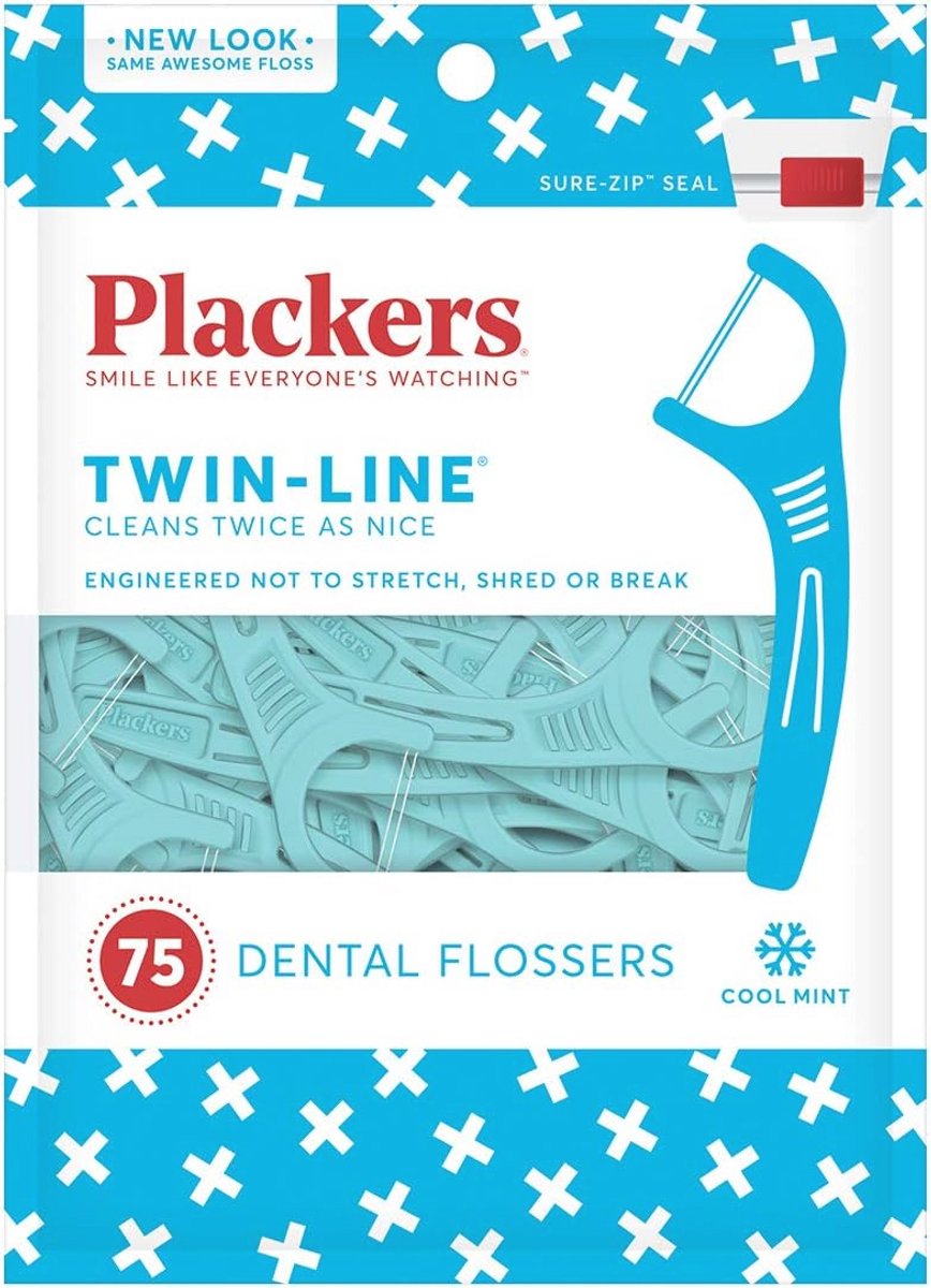 Tandzijde Flossers Twin Line - 75 Stuks