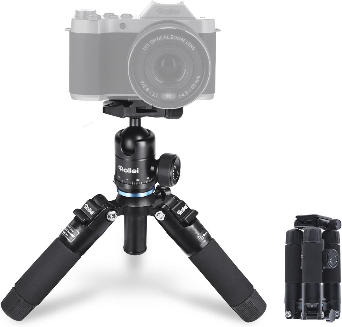 Compact Lichtgewicht Reisstatief met Arca Swiss Balhoofd voor DSLR en Macro Fotografie