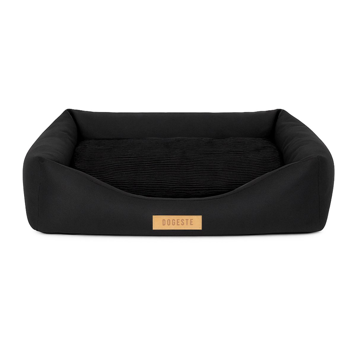 Dogeste orthopedisch hondenbed XXL voor grote honden, ribfluweel, afneembare hoes, kleur zwart