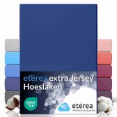 etérea Hoeslaken Extra Jersey 180x200 - 200x220 cm - Oekotex - 100% coton - jusqu'à 35 cm - Blauw