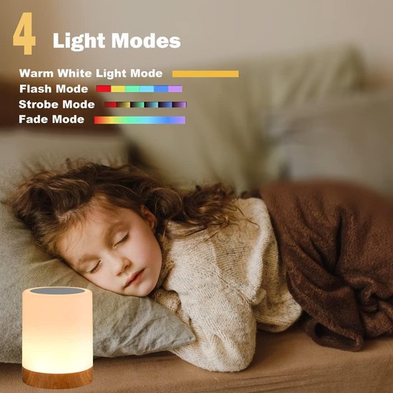 LED-bedlamp, 1 set, bedlamp aanraakbaar met 7 kleurverandering 3 modi USB opladen, camping tafellamp baby-timer -Sfeerverlichting - Bureaulampen - LED-nachtlampjes voor buiten - Kleurrijke nachtlampjes — afbeelding 3