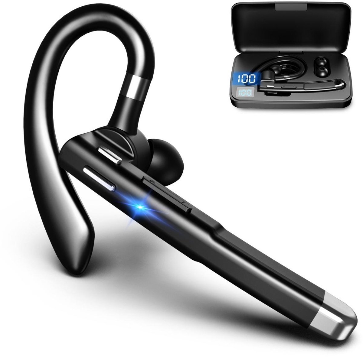 Draadloze Headset - Bluetooth-headset met microfoon - Met Microfoon Bluetooth Headset Draadloos - Met Noise Canceling Handsfree Bellen - Bluetooth6.1