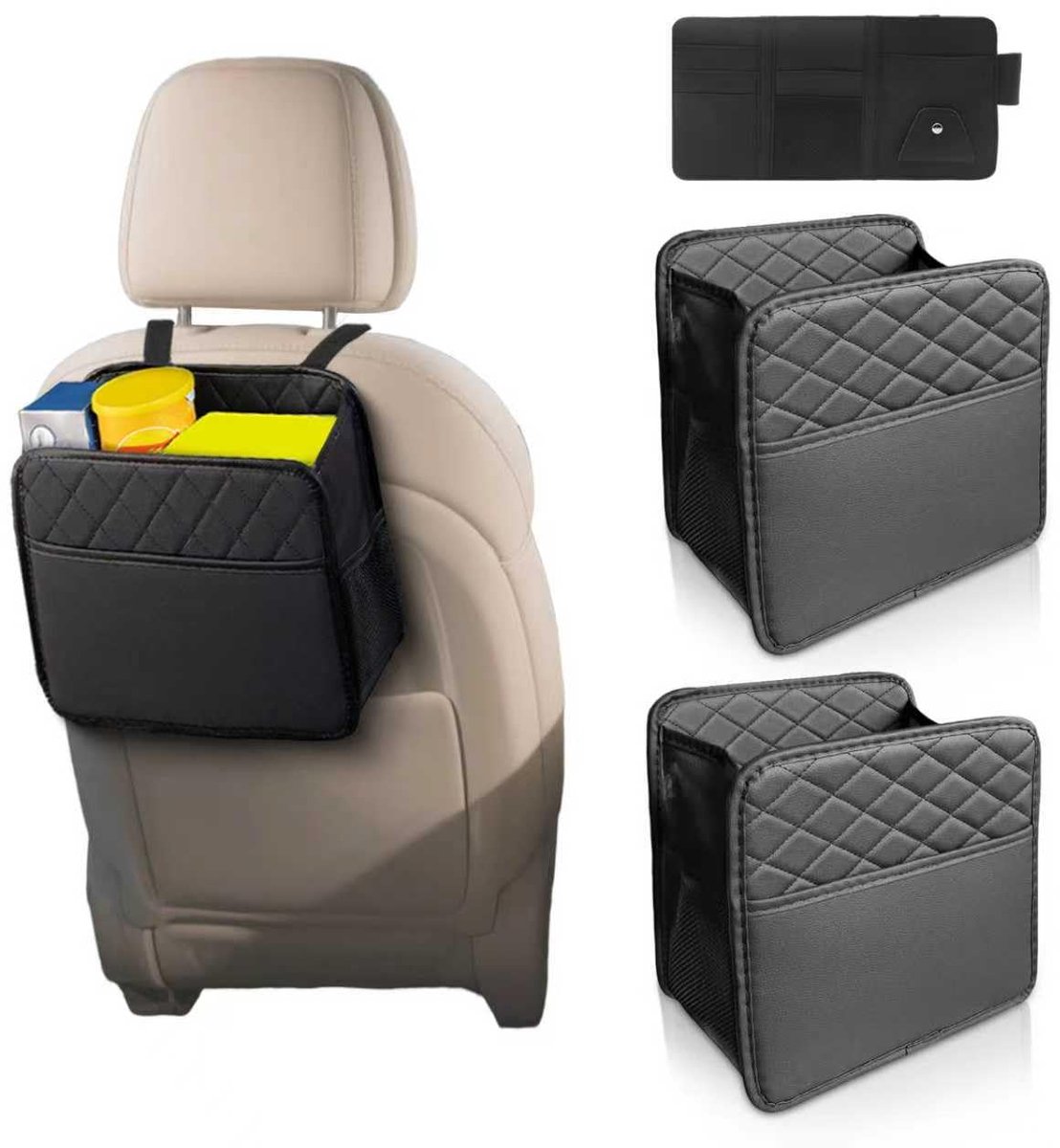IMPERATORIS® Autostoel Organizer - Bescherming Achterkant Stoel - Met Tablet Houder en Opbergvakken - Voor Kinderen en Reizen - Waterafstotend - 1 Stuk - Zwart - 25 x 25 x 8 cm
