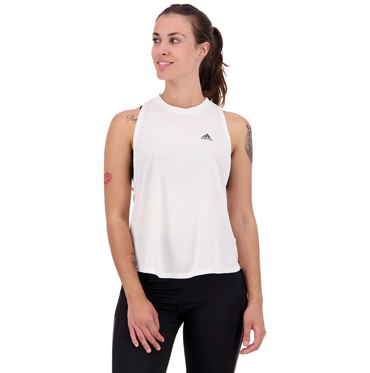 Adidas Run Icons Mouwloos T-shirt Vrouw Wit