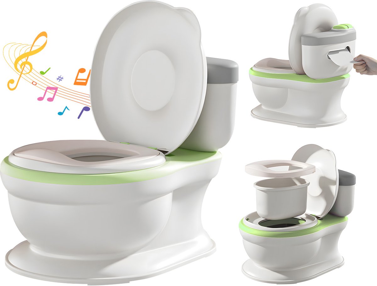 Baby Plaspotje-Verwijderbaar zitkussen-Toilettrainer -Uitneembare bak-Kindertoilet - Groen