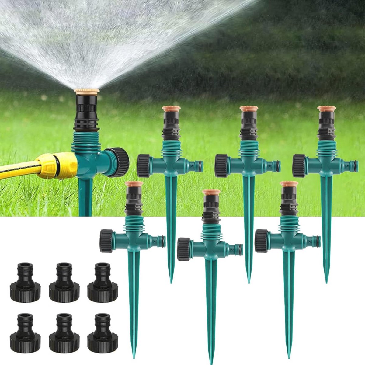 Kruiden Besproeiingsysteem 360° | Multifunctionele Tuinspuit | Geschikt voor Irrigatie Hoses | Verstelbare Water Sprinkler voor Tuin en Gazon