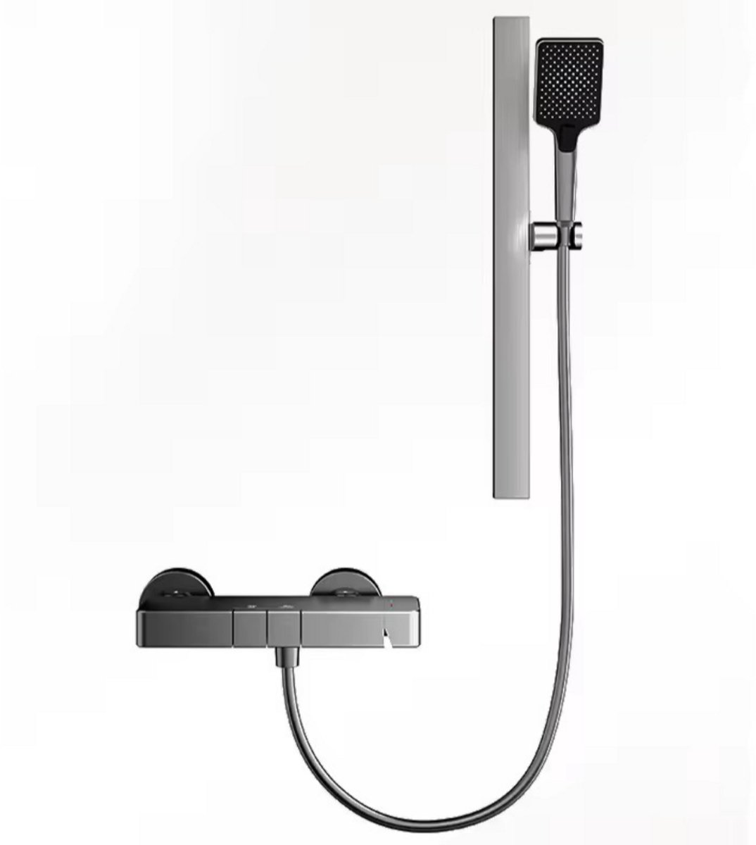 Ymonde Donkergrijze Doucheset – Moderne Luxe Douche – Regendouche + Handdouche – Design Doucheset – Donkergrijs