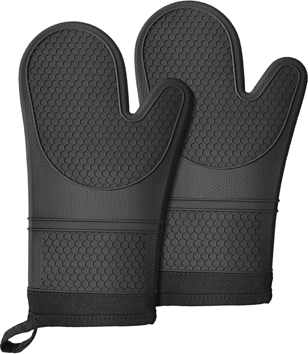 Extra lange hittebestendige siliconen ovenwanten met antislip grip voor BBQ en koken