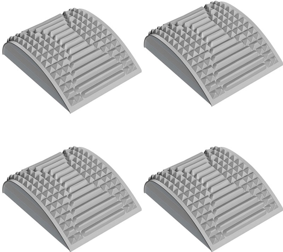 Spinepal Rugstrekker - Nekstretcher - Rugstretcher - Rugkussen - Rug En Nek - Massageapparaat - Rugmassage - Rugpijn Verlichten - Spine Pal - Voor Rug De TV - Grijs - 4 Stuks