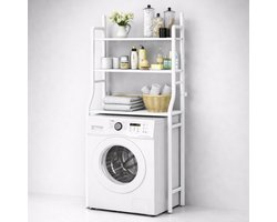 MeubelsvanJoep Wasmachine ombouw rek wit 157 x 68 x 26 cm - Wasmachine rek met opbergruimte wit - Wasmachine rek bovenlader wit - Wasmachine rek voorlader wit- Toilet kast
