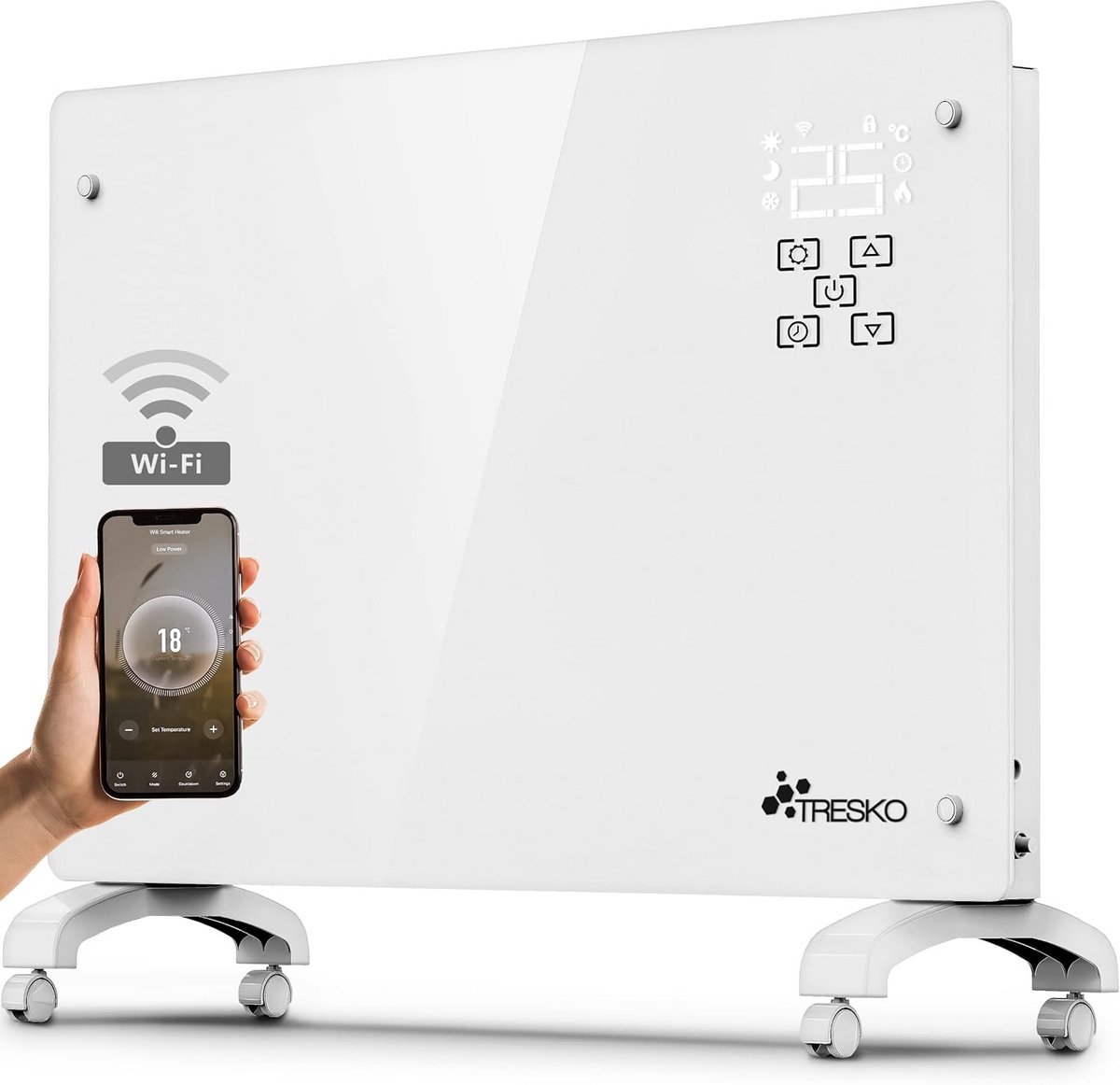 Elektrische Convector Radiator met WiFi en App Bediening, 1500W