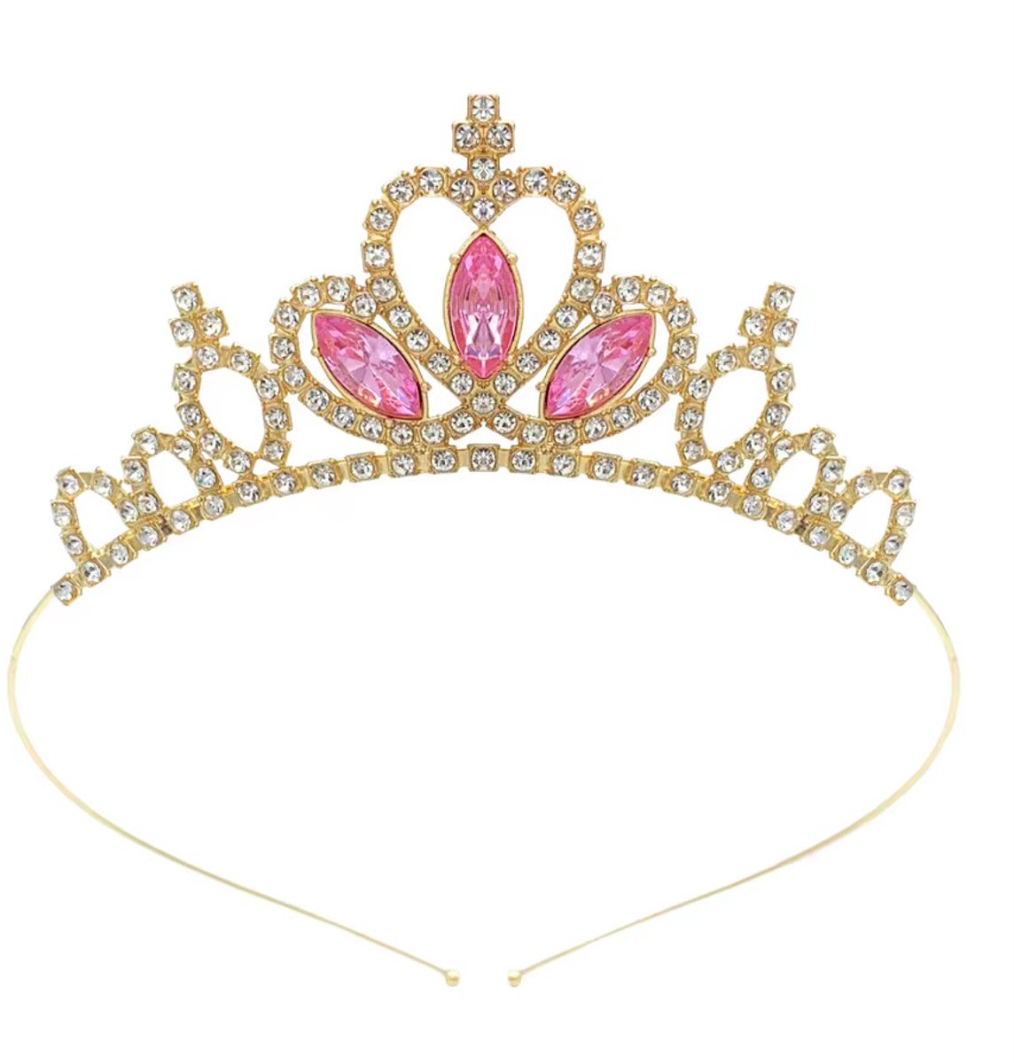 Prinsessen Tiara - Goud Fuchsia Roze - vanaf 4 jaar