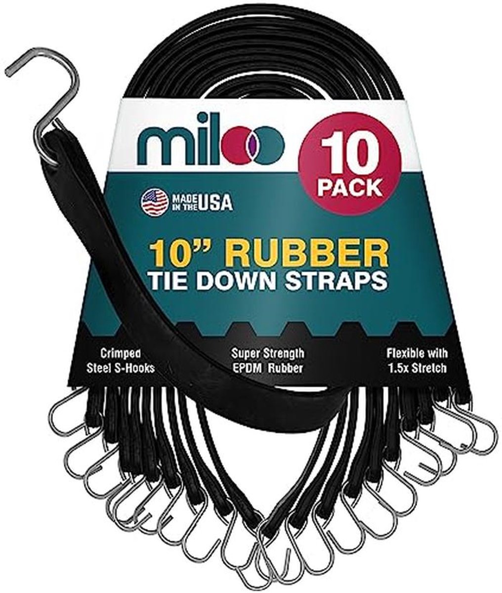 Rubberen bungeekoorden met haken - Heavy Duty Tarp en Cargo Riemen - 25,5 cm (10 inch)