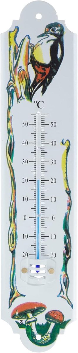 Metalen Thermometer Wit 31 cm - Decoratieve Thermometer voor Binnen en Buiten