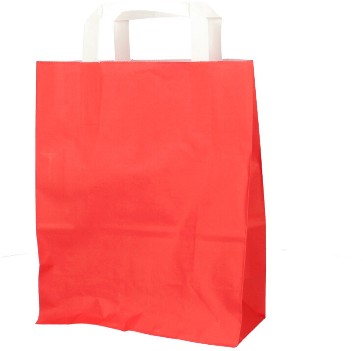 Cadeautas papier rood - 50 stuks - 22x11x28cm - Rood - Geschenktas - Giftbag - Met handvatten