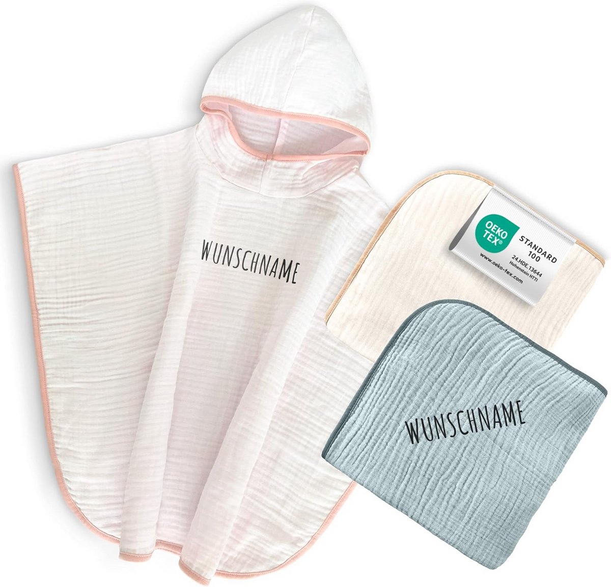 Personaliseerbare Kinder Badponcho met Geborduurde Naam - Zacht & Sneldrogend