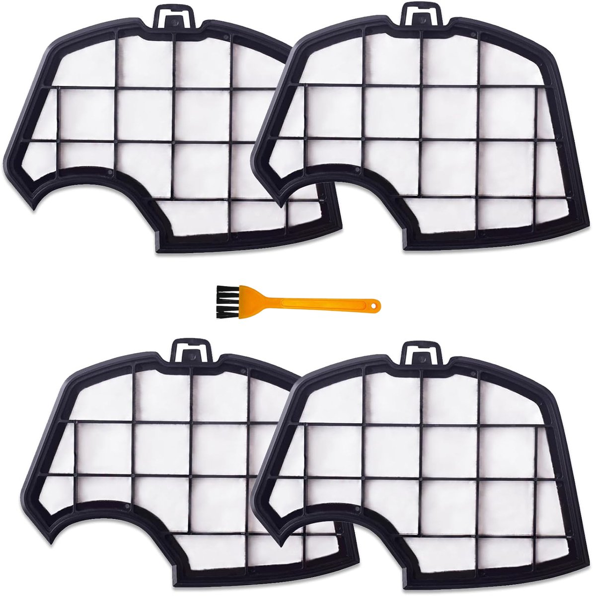 4 stuks Motorfilter - geschikt voor Vorwerk VK140 - VK150 - FP140 stofzuiger - Motorbescherming - met 1 reinigingsborstel