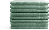 DoubleLife Washandjes 16x21 cm - Set van 8 - 100% Katoen, waarvan 50% Gerecyclede Katoen - GRS Gecertificeerd - Stone Green
