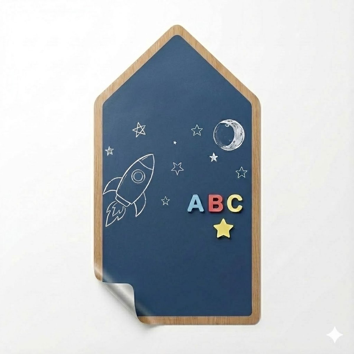 Aravé - Magnetische Muursticker – 60 x 120 cm blauw – Krijtbord - Magnetisch Tekenbord
