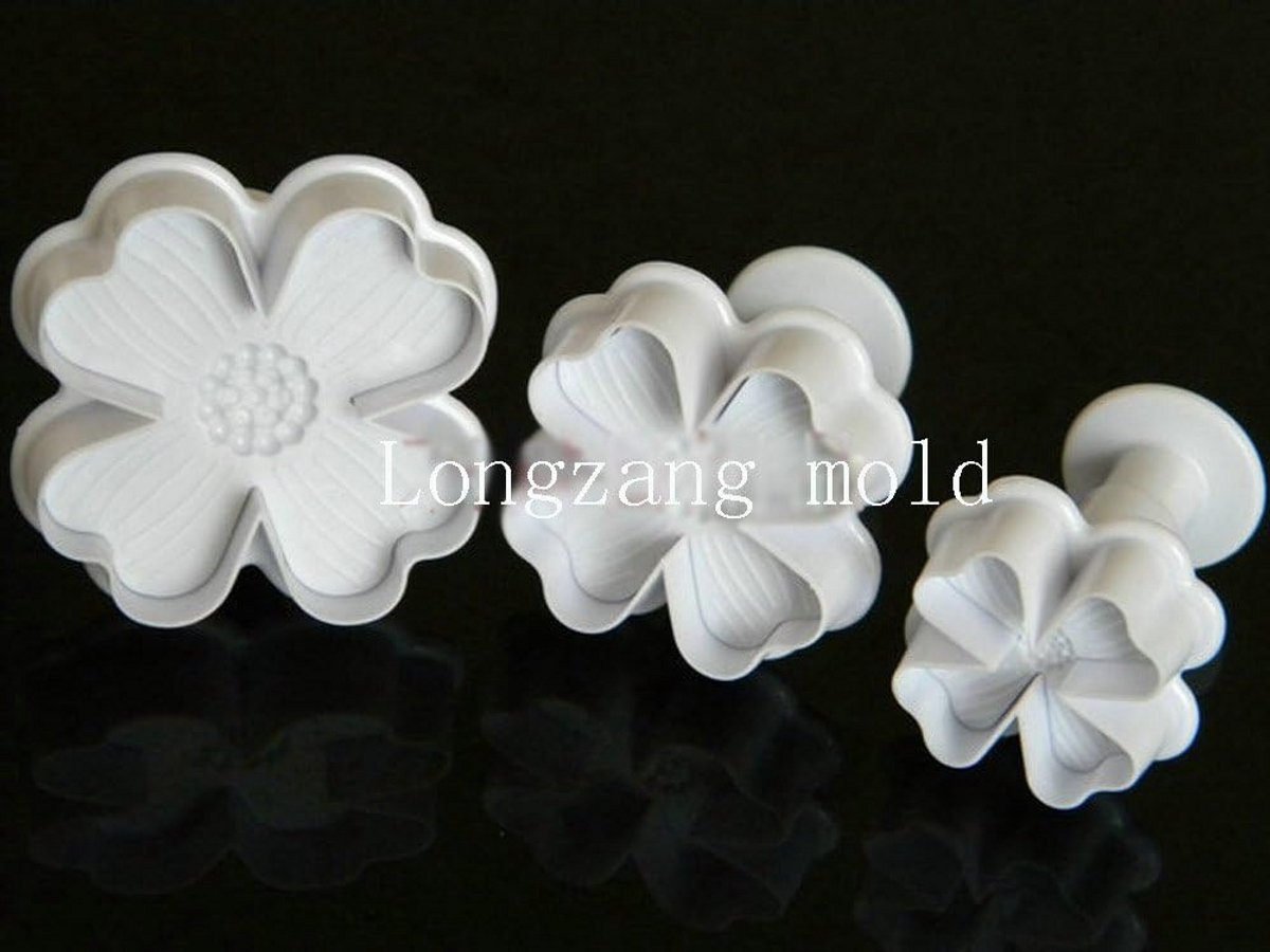 Set of 3 Four-Leaf Clover Plunger Cutters - Food-Safe Cookie Cutters