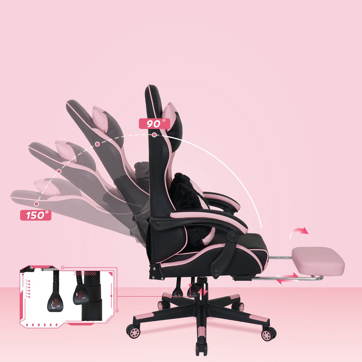 Puluomis - Gaming stoel - Bureaustoel - afbeelding 3