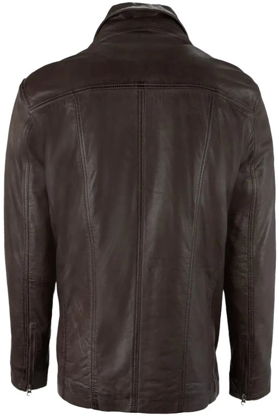Jack & Jones Leren jack met opstaande kraag, model 'ROCKY' in cognac online kopen | P&C