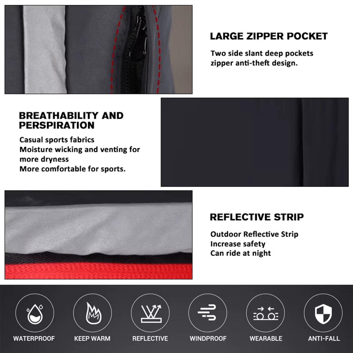 Winter Motorbroek Heren – Waterdichte & Winddichte Motorbroek met Kniebeschermers, Thermische Motorlegging voor Motor Rijden, Fietsen en Outdoor Gebruik-5XL – foto 7