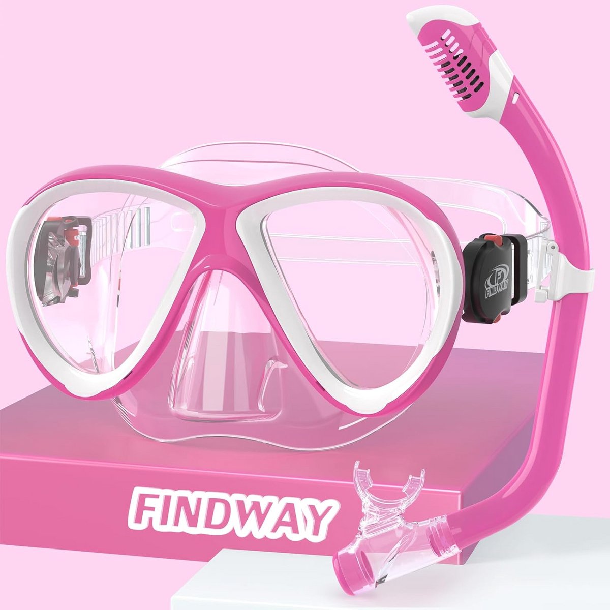 Snorkelmasker voor Kinderen - Comfortabele, Waterdichte Zwembril Met Neusafdekking 4-14 Jaar