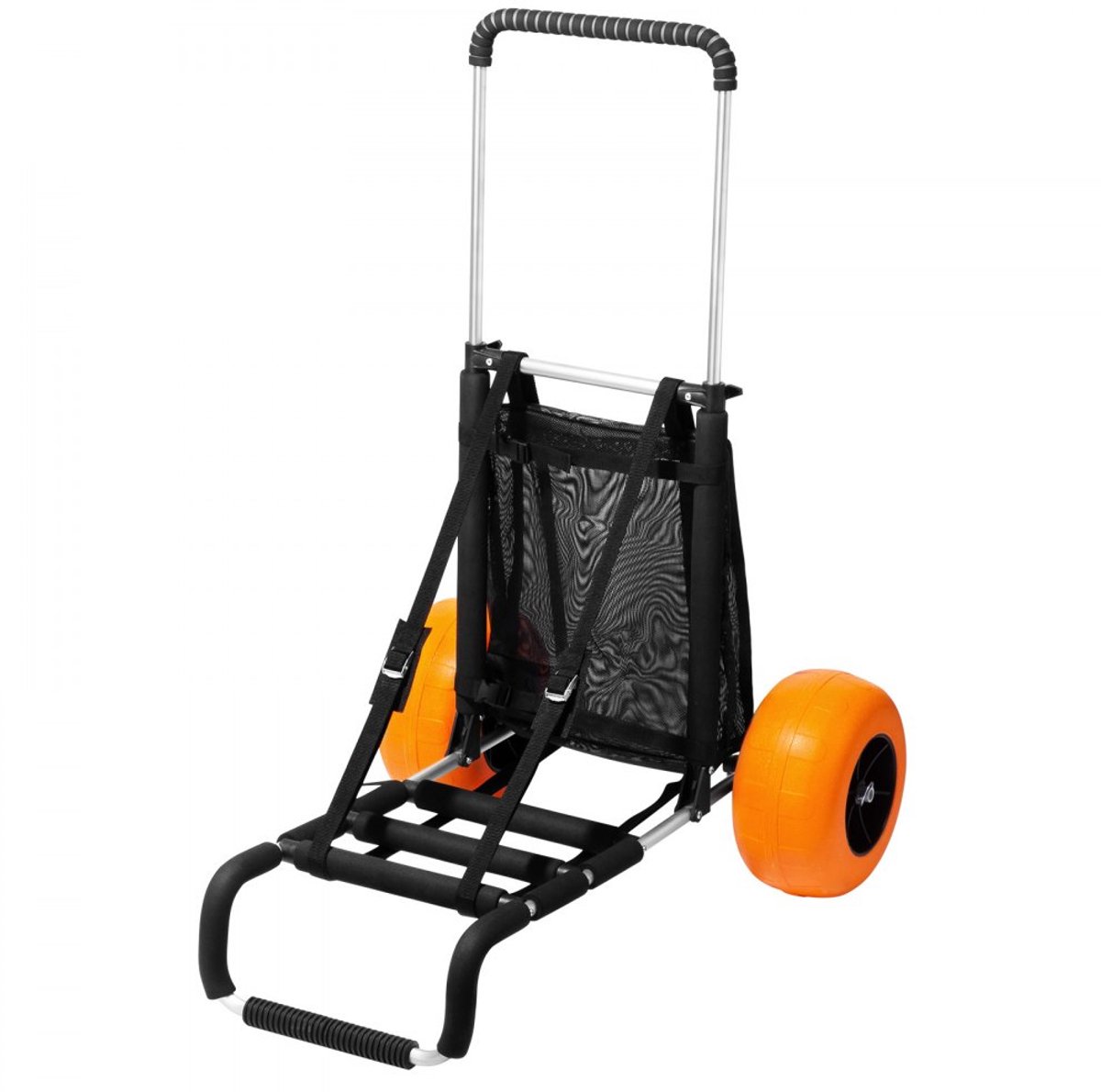 Strandkar - Opvouwbare Zandkar/Handkar - Laadvermogen 74,84 kg - Aluminium frame - In hoogte verstelbaar 68,5-113,5 cm - Laadoppervlak 76 x 39 cm