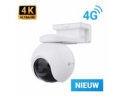 EZVIZ EB8 Pro 4G – 4K Beveiligingscamera – 360° Panoramisch Zicht, Ai Powered Detectie & Active Defense – 4G & Wi-Fi – Google Assistant & Amazon Alexa – IP65