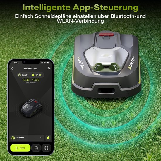 Robotmaaier Nuvanohome SRM600 Pro – Draadloos, AI Vision, Obstakeldetectie, App-bediening, 600 m² gazon, IPX5 waterdicht