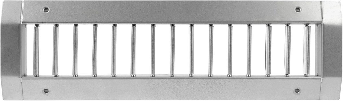 Ventilatierooster 325 x 75 mm voor rond kanaal - Verstelbare luchtopening, gegalvaniseerd staal, zijwaartse pasvorm