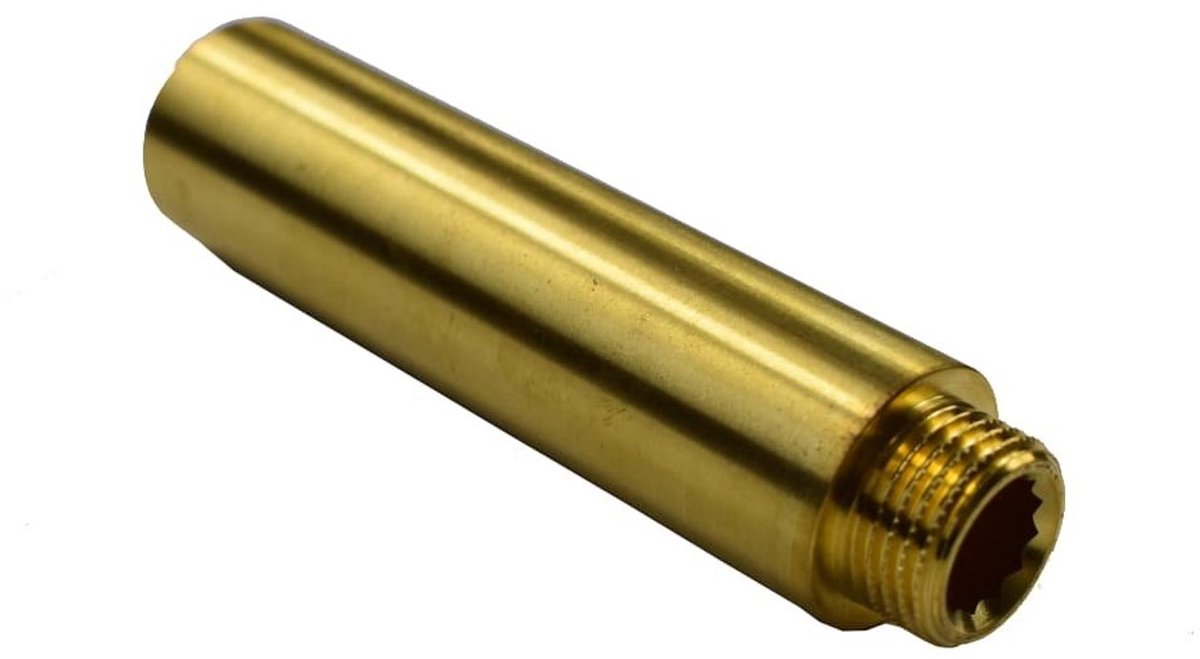 Draadfitting Messing Kraanverlenging 3/4" AG x 3/4" IG 100 mm