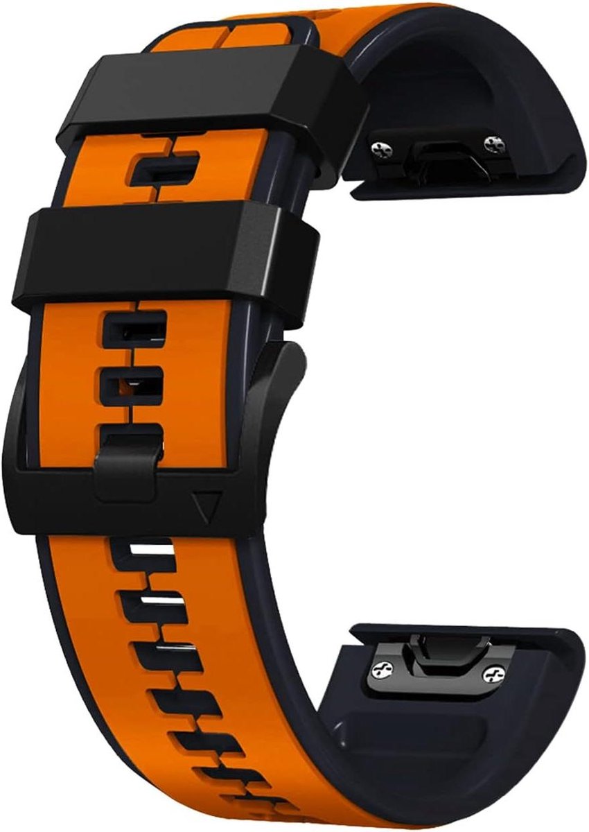 Allecta - Siliconen horlogeband compatibel met Garmin Fēnix, Enduro, Epix, Quatix, MARQ, Descent, D2, Tactix - ademend en verstelbaar - QuickFit 22 mm/QuickFit 26 mm