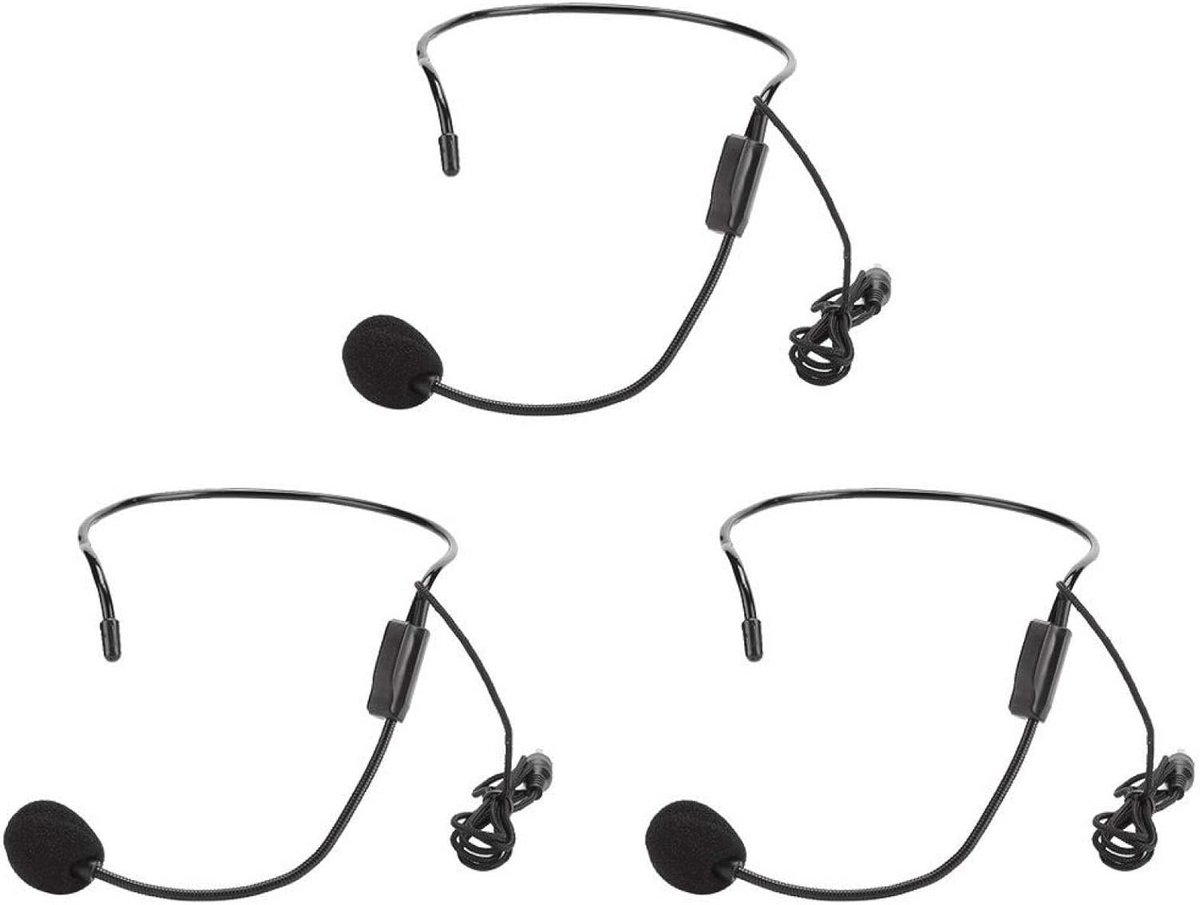 3 stuks 3,5 mm schroefplug bedrade kop condensator microfoon headset voor voice-overs, presentaties en theater
