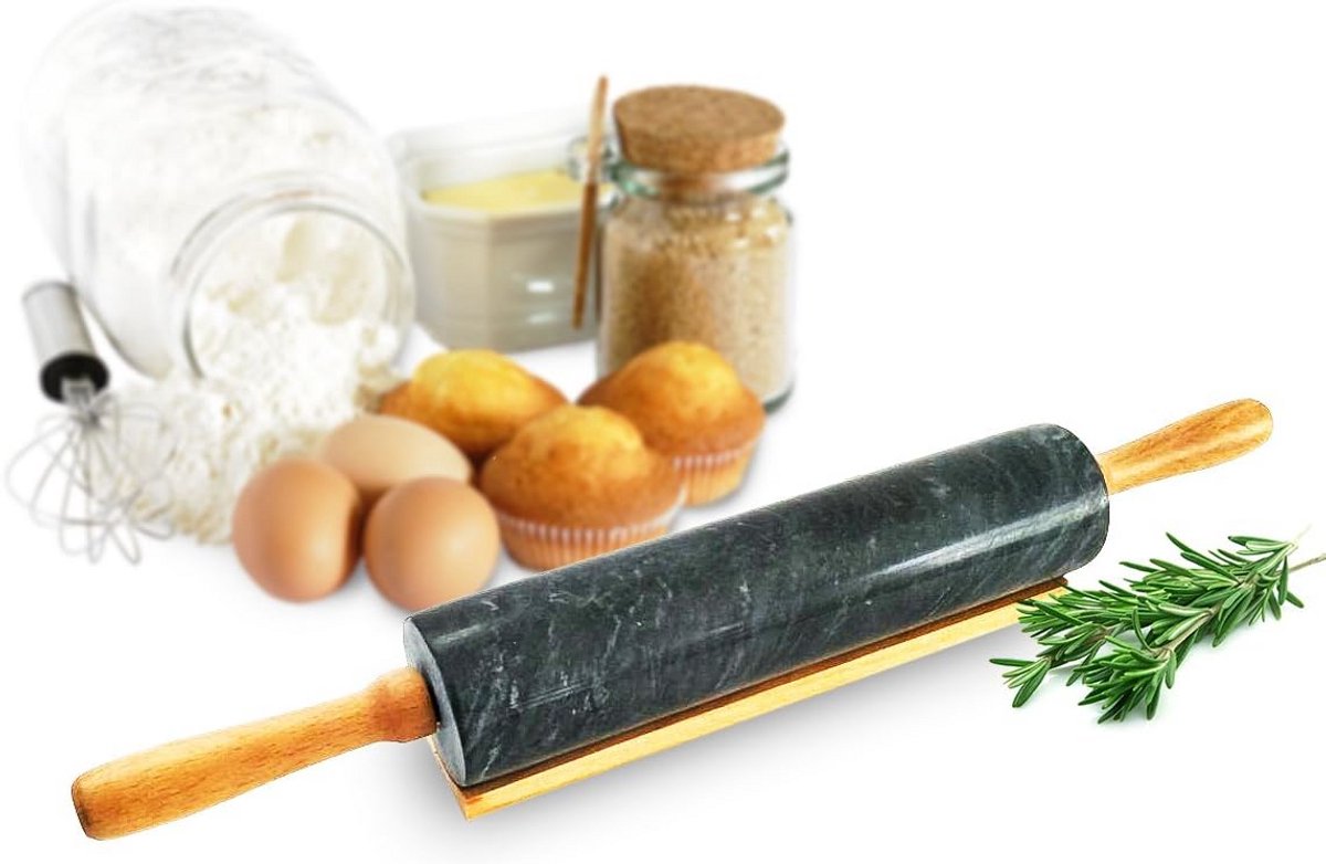 XXL Marmeren Deegroller 46 cm - Perfect voor Pizzadeeg en Taartdeeg