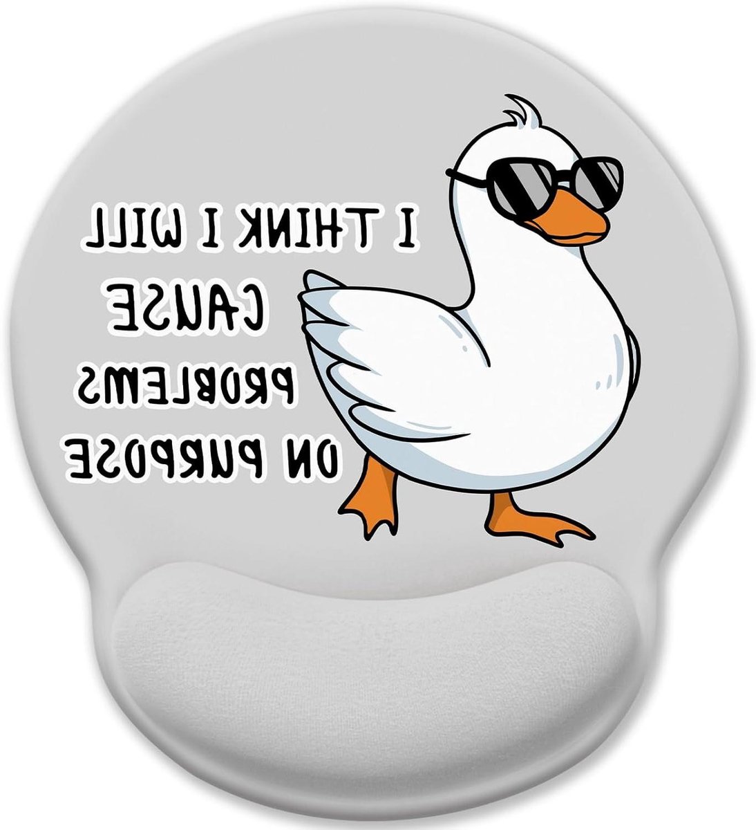 Allecta - Ergonomische muismat met polssteun en antislip voor pijnverlichting - Bureauaccessoire met PU-basis - Eend design - Comfortabel werken