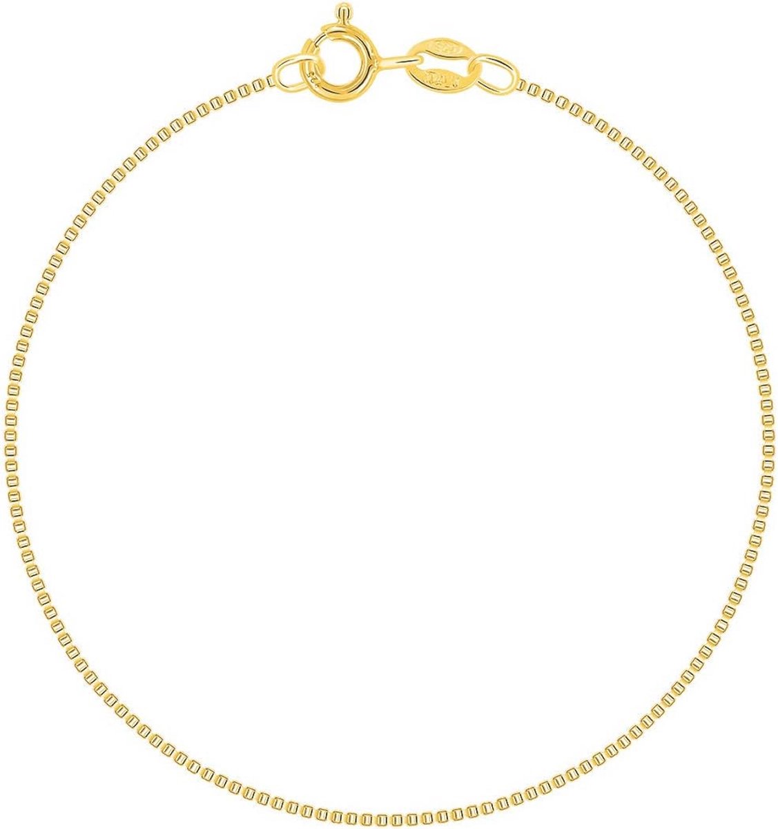 Elegante Venetiaanse Enkelketting van 925 Sterling Zilver met 18K Vergulding