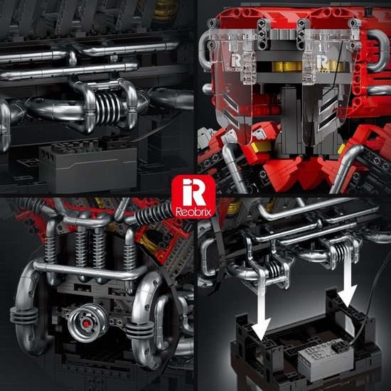 Reobrix 33017 V12 Mega Speed Engine classic XL motor bouwset | Racing ...