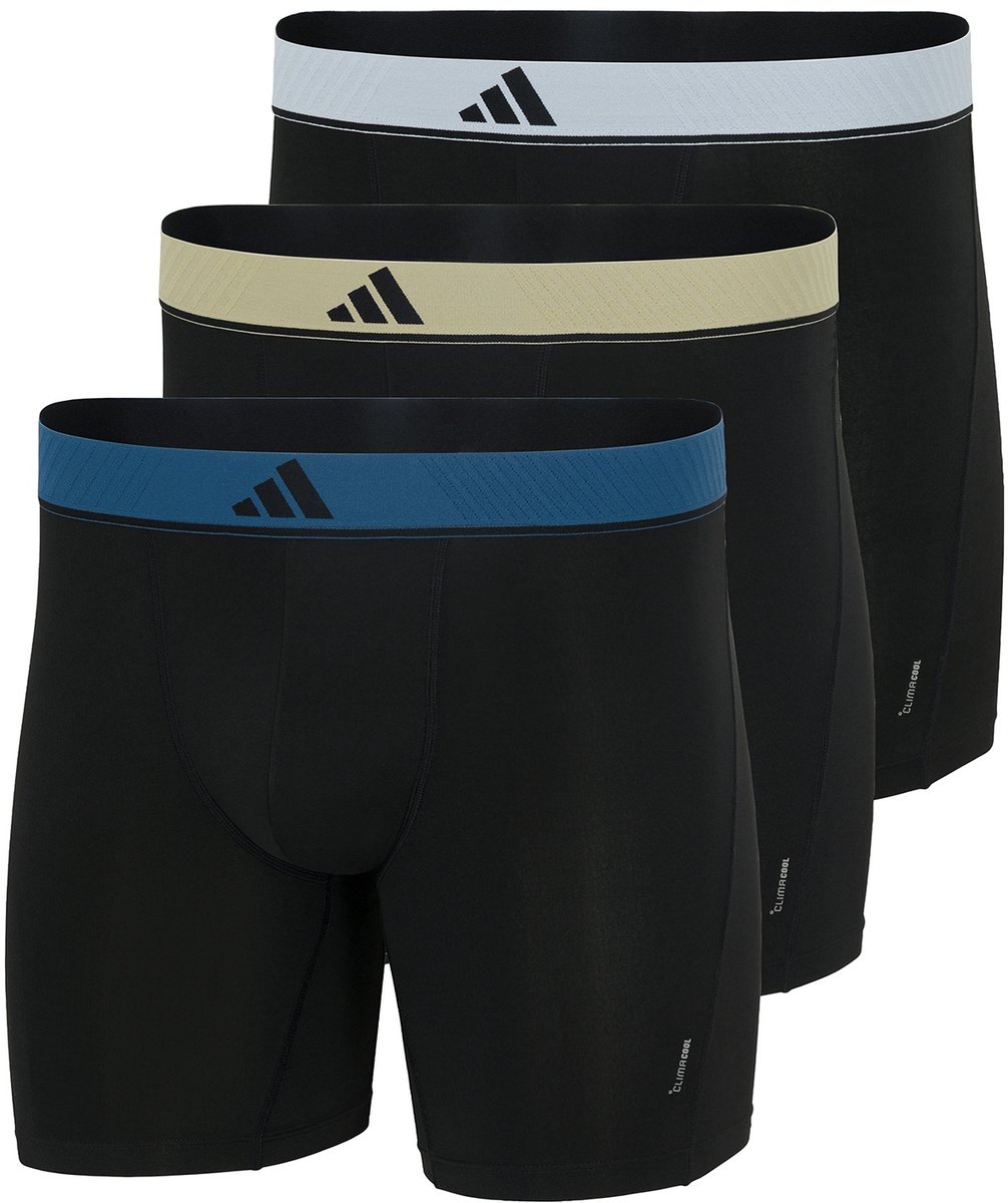 Adidas heren active flex 3P microfiber long boxers II Zwart