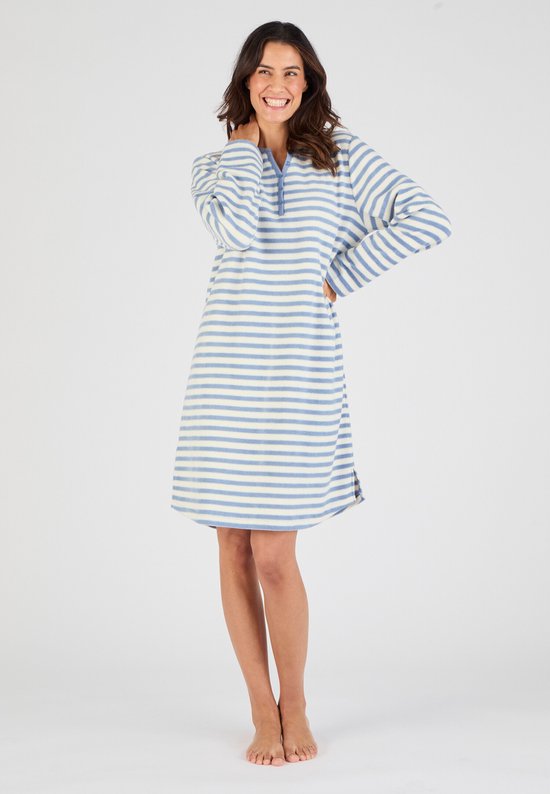 Damart - Chemise de nuit en jersey polaire Thermolactyl - Blauw - 46-48 (L)