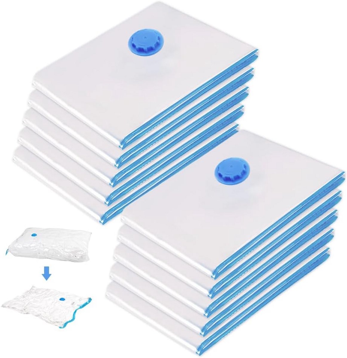 Vacuümzakken 10 stuks voor reiskleding - Ruimtebesparend en herbruikbaar 30 x 40 cm