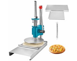 Deegpers - Pizzapers - Pizza Deegmachine - Handmatige Deegroller - Pizzabodem Pers - Flatbread Maker - RVS - 24 cm - 9.5 Inch - Voor Pizza - Tortilla - Chapati - Pita - Gebak - Handmatige Pers - Horeca & Thuisgebruik