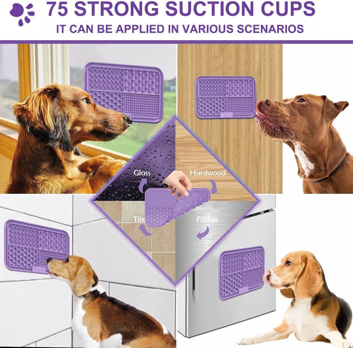 BOTC Likmat Hond met Silicone spatulas - Paars en Cyaan thumbnail 2